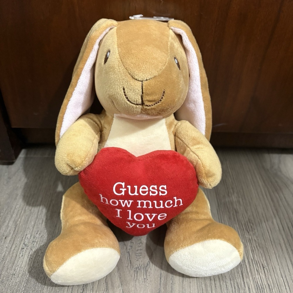 Guess How Much I Love You Heart Nutbrown Hare Bunny Plush Stuffed Animal 7"